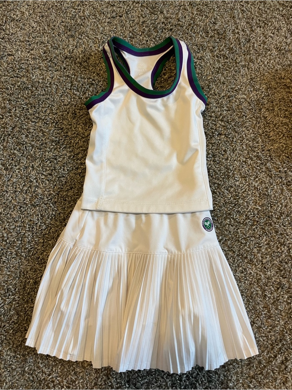 Girls Wimbledon tennis outfit white skirt size 2-3, 4-5 toddler